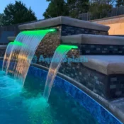 Swimming Pool Waterfall Online, Swimming pool Waterfall, Swimming pool acrylic waterfall.
