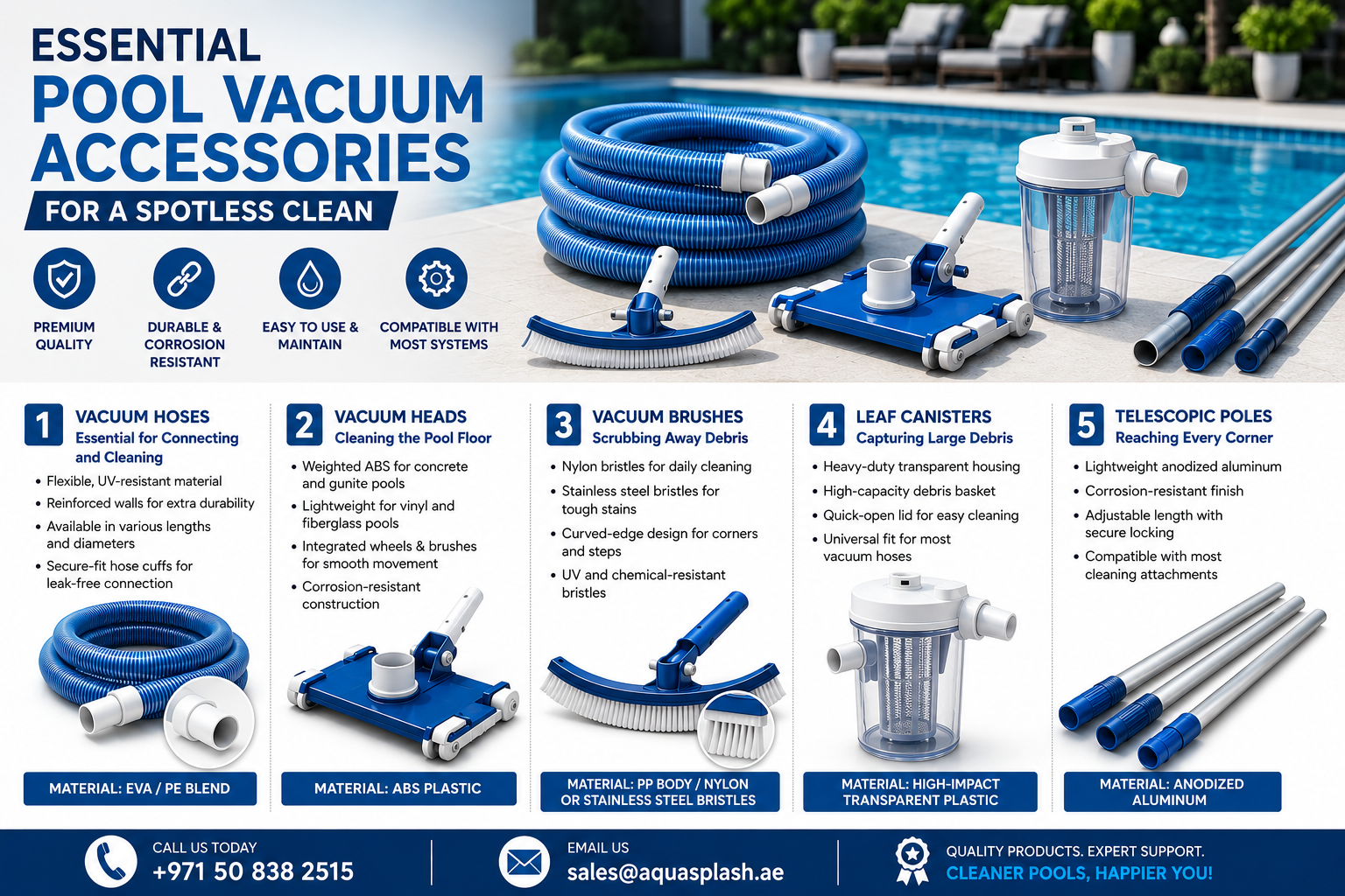 Essential Pool Cleaning & Vacuum Accessories.